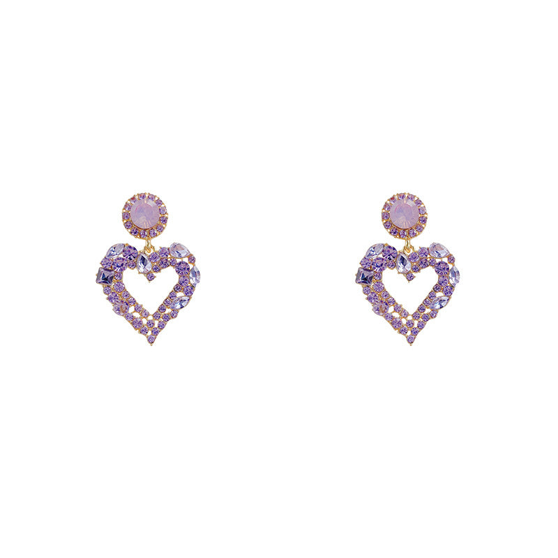 Temperament Crystal Love Earrings