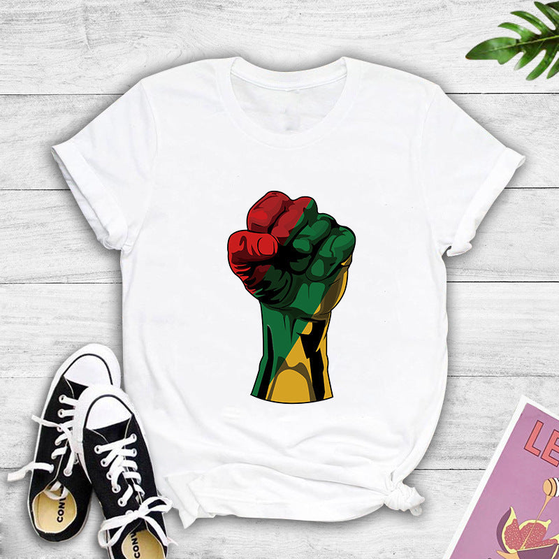 Multicolored Fist Soft Breathable Short-Sleeved T-Shirt