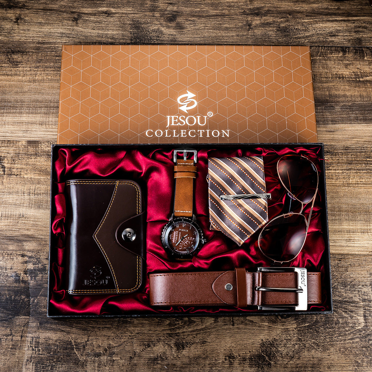 Faux Leather Watch Set Gift