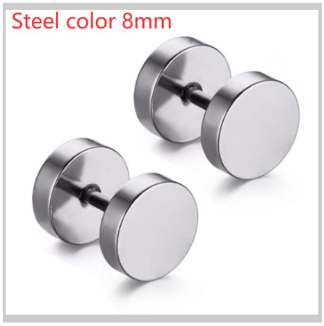 8MM Stainless Steel Barbell Earrings