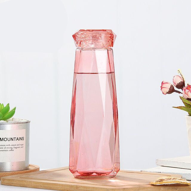 "Colorful Crystals"- BPA Free Glass Water Bottle (Perfect for Kids)