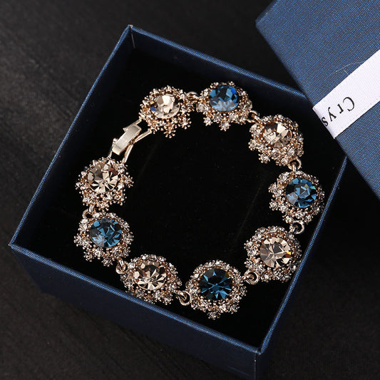 "Pretty Snowflake" - Multicolored Vintage Crystal Bracelet