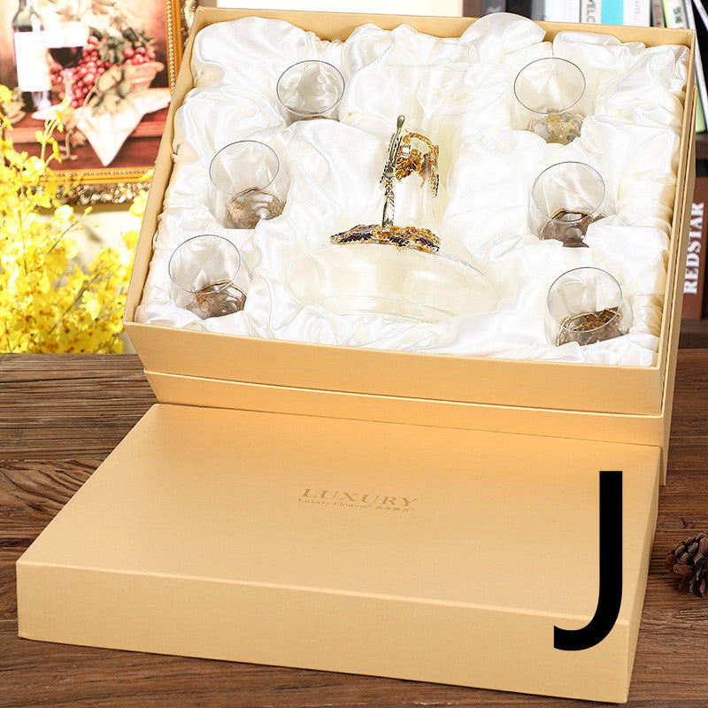 "Golden Garden" - Crystal Wine Glass Collection