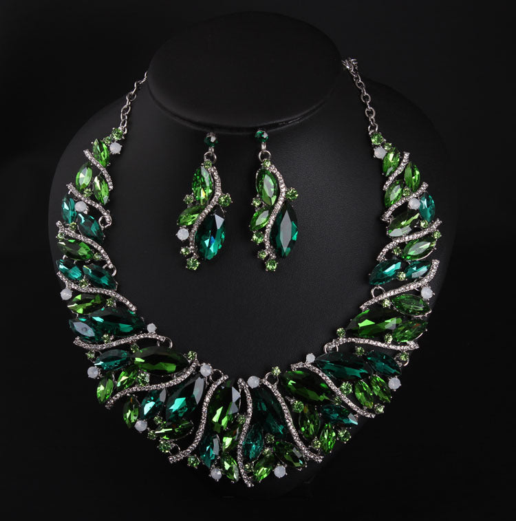 Women's Crystal Necklace and Earring Set