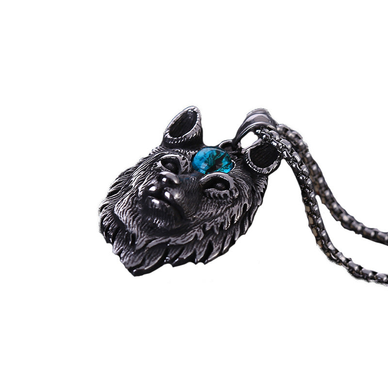 Titanium Steel Bear/Wolf Pendant Necklace