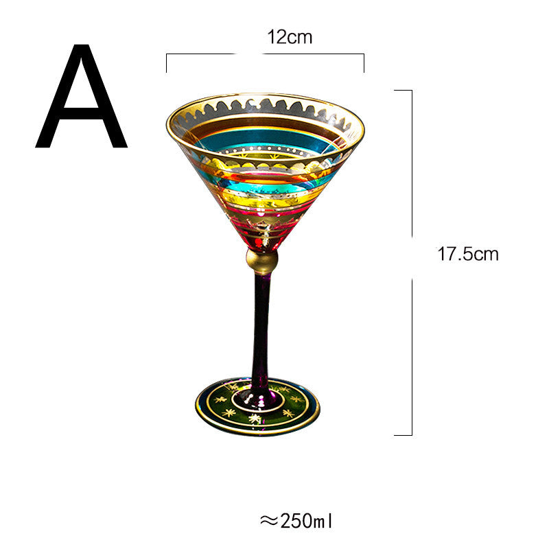 "Vibrant Buzz" - Hand-painted Wine Glass