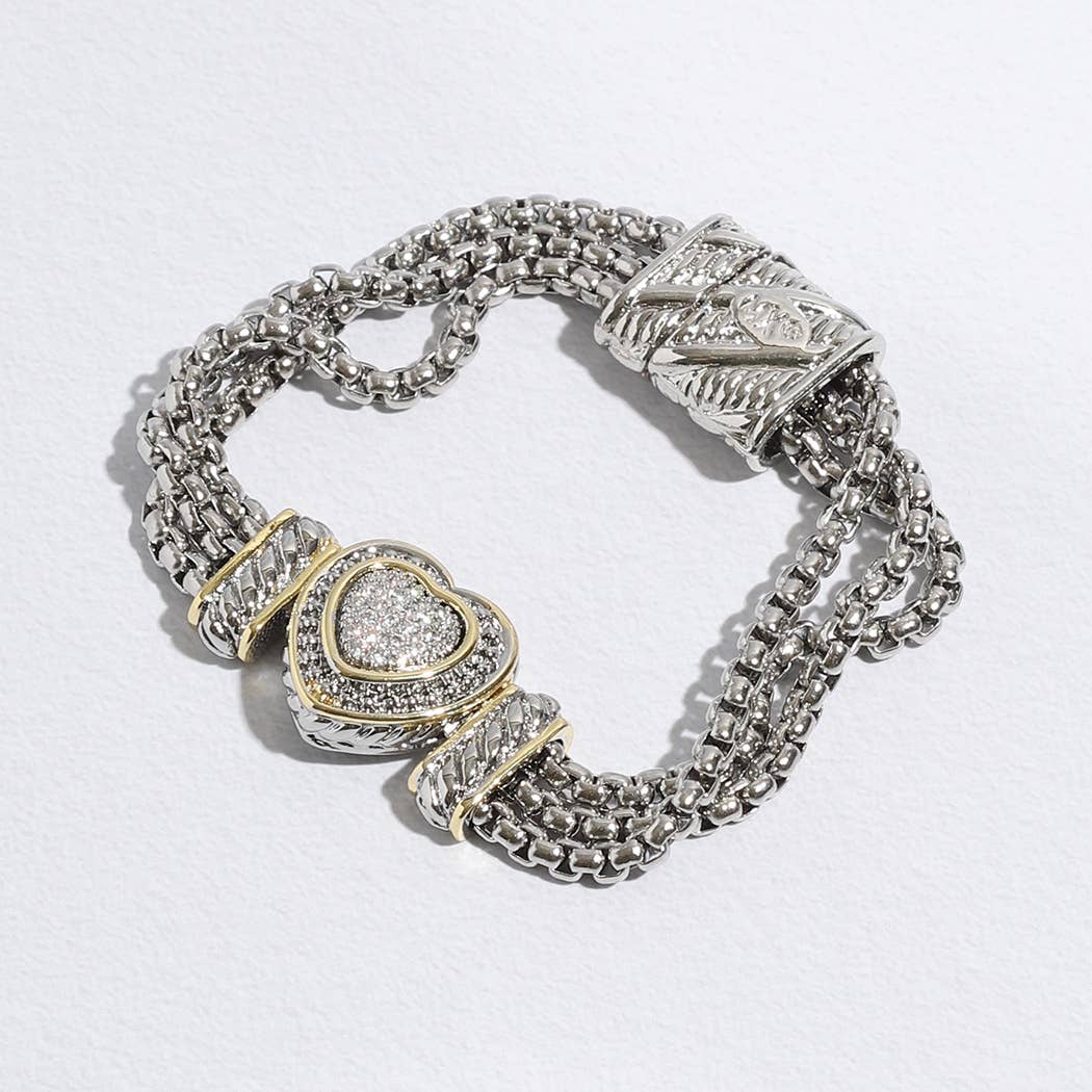 "Loving Heart" -  CZ Stone Magnetic Bracelet