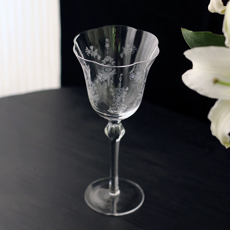 "Saint Garden" - Medieval Crystal Glass Etched Goblet