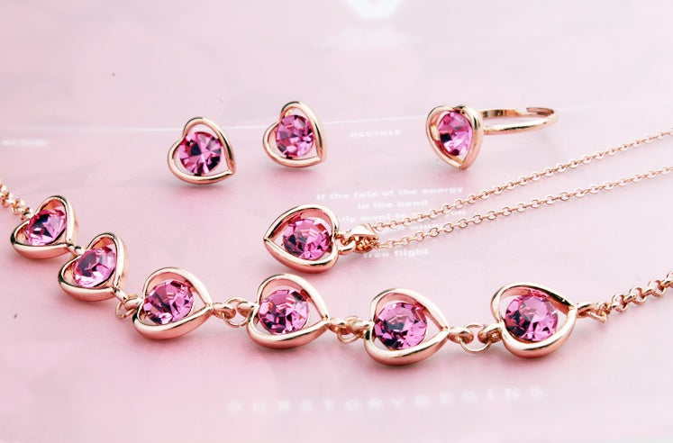 "A Rosey Heart" - Jewelry Set