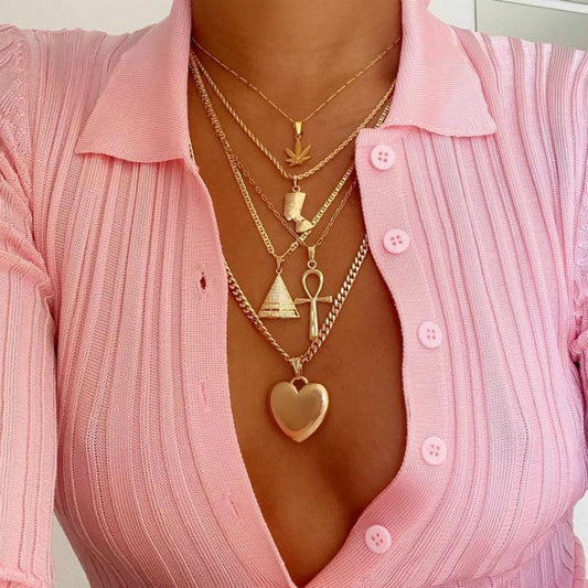 "Pyramid Love" -  Multilayered Necklace