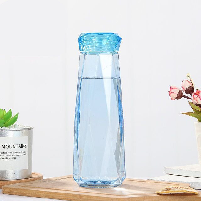 "Colorful Crystals"- BPA Free Glass Water Bottle (Perfect for Kids)
