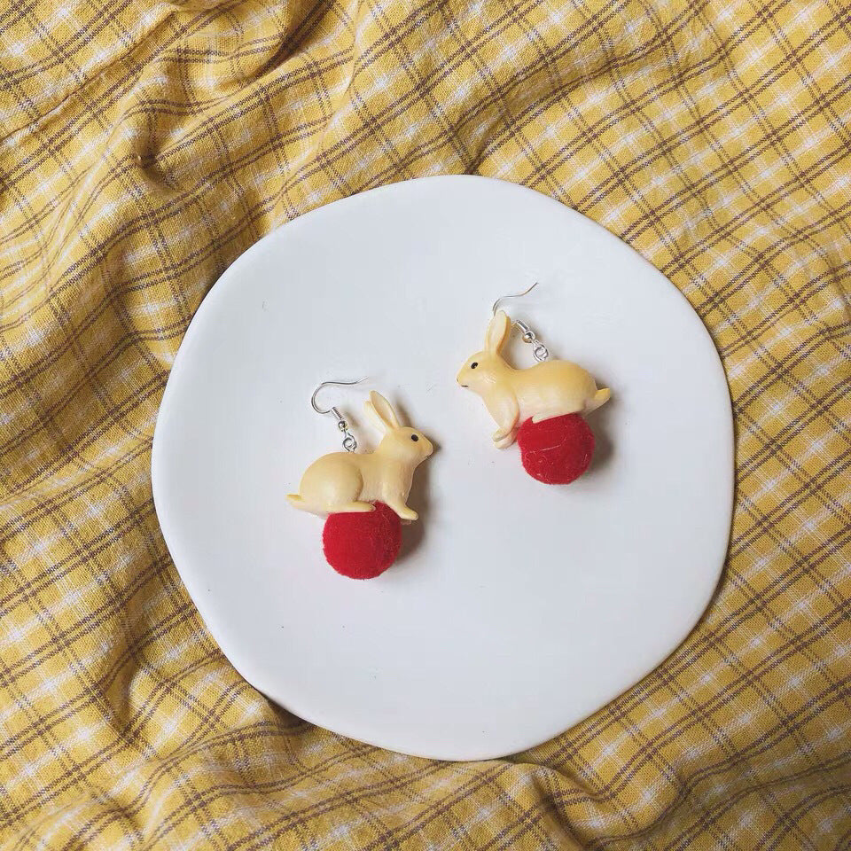 "Bunny Hop" - Resin Bunny Earrings