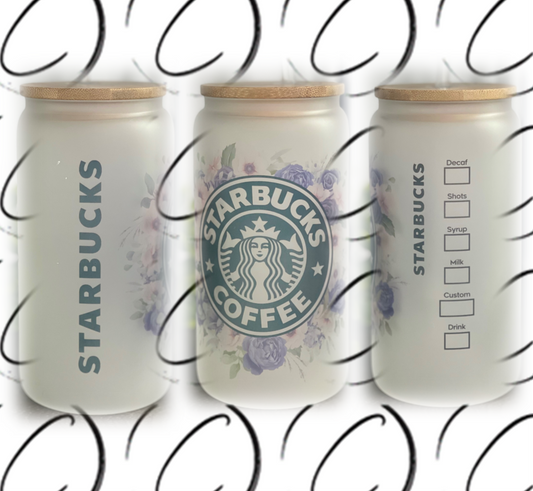 "Floral Bucks" - 16oz. Libbey Glass Tumbler