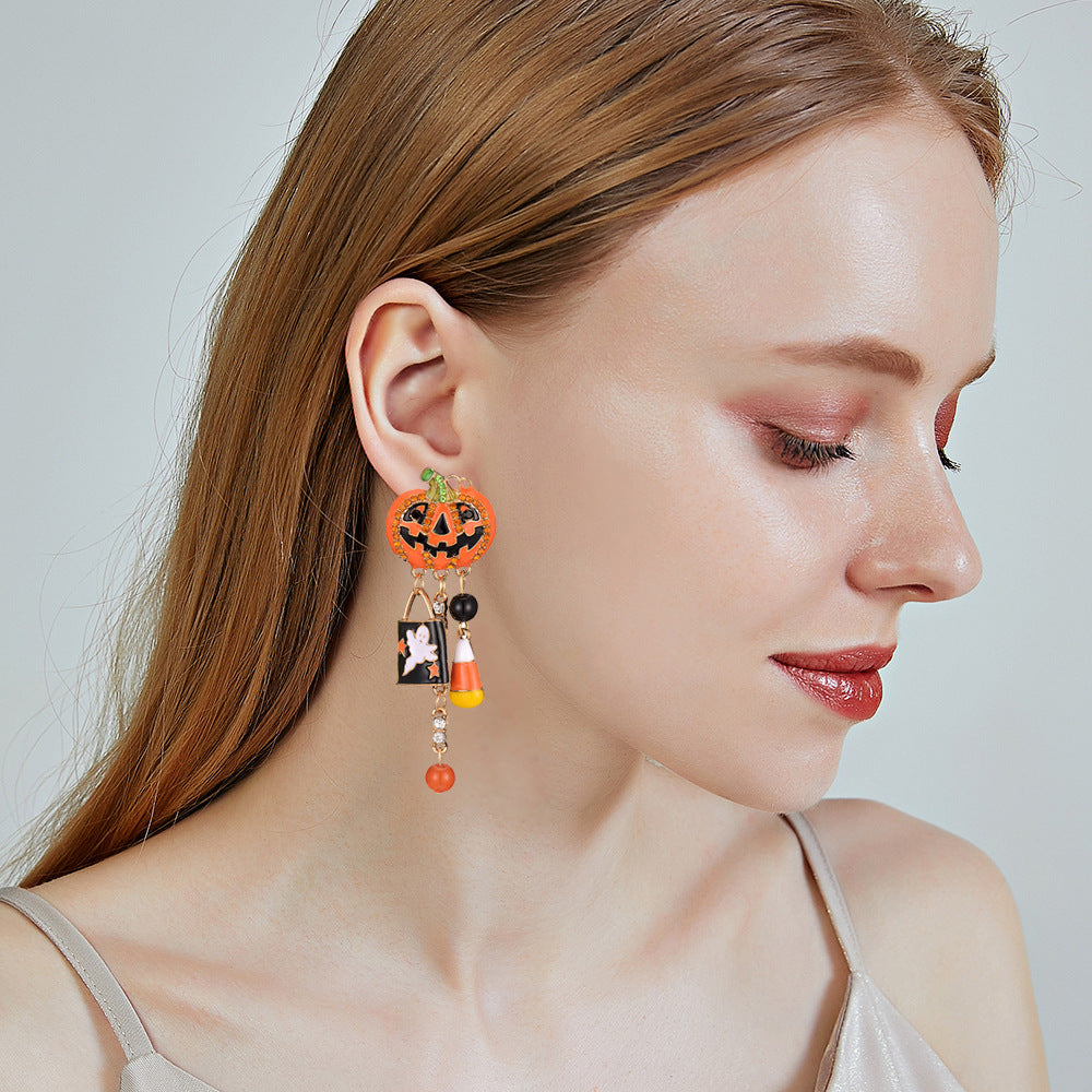 Exaggerated Pumpkin Dangle Earrings