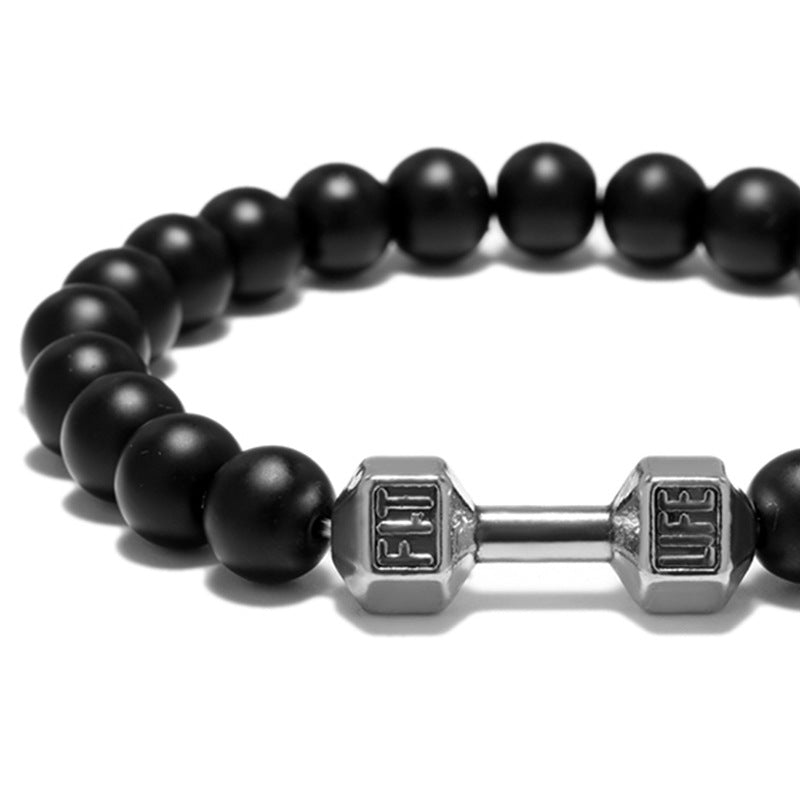 "FIT LIFT" - Metal Dumbbell Beaded Bracelet
