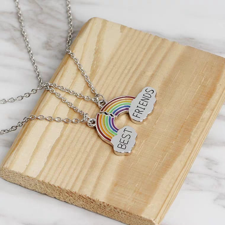"Rainbow Cloud" - Stitching Best Friend Pendant Necklace