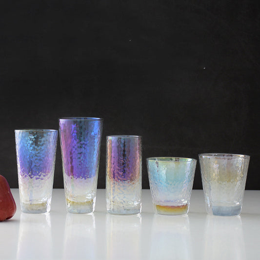 "Cheers" - Iridescent Glass Cups