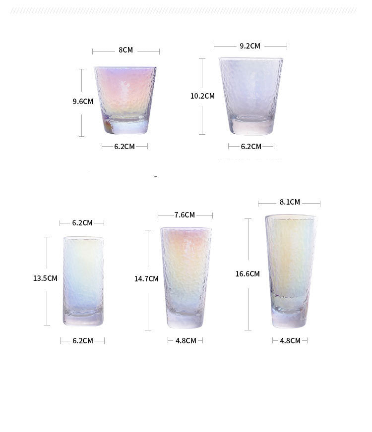 "Cheers" - Iridescent Glass Cups