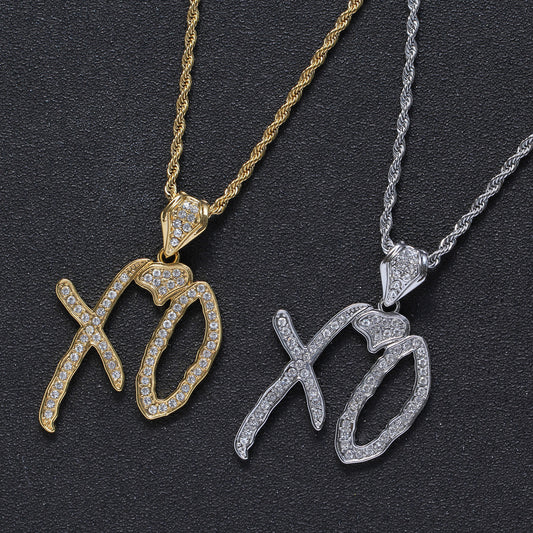 "Hugs and Kisses" - Simulated Diamond Necklace