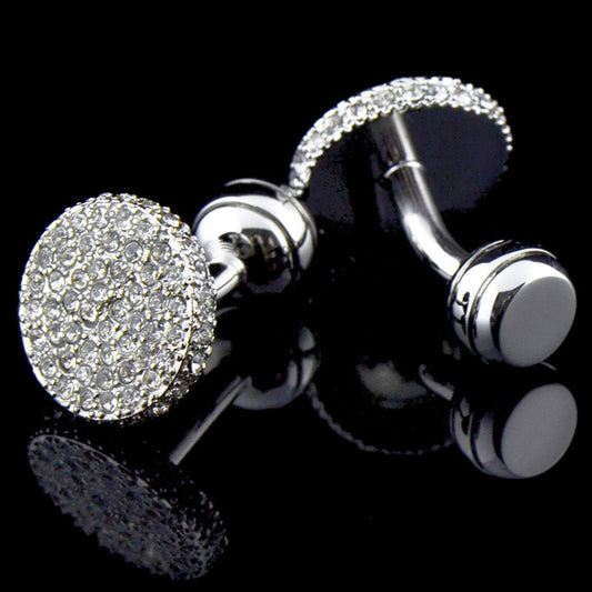 Round Crystal Cufflinks