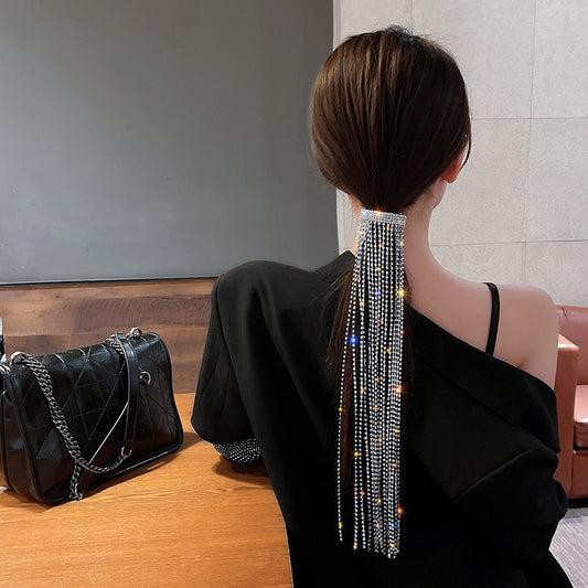 Bijoux Long Tassel Crystal Rhinestone Ponytail Pin