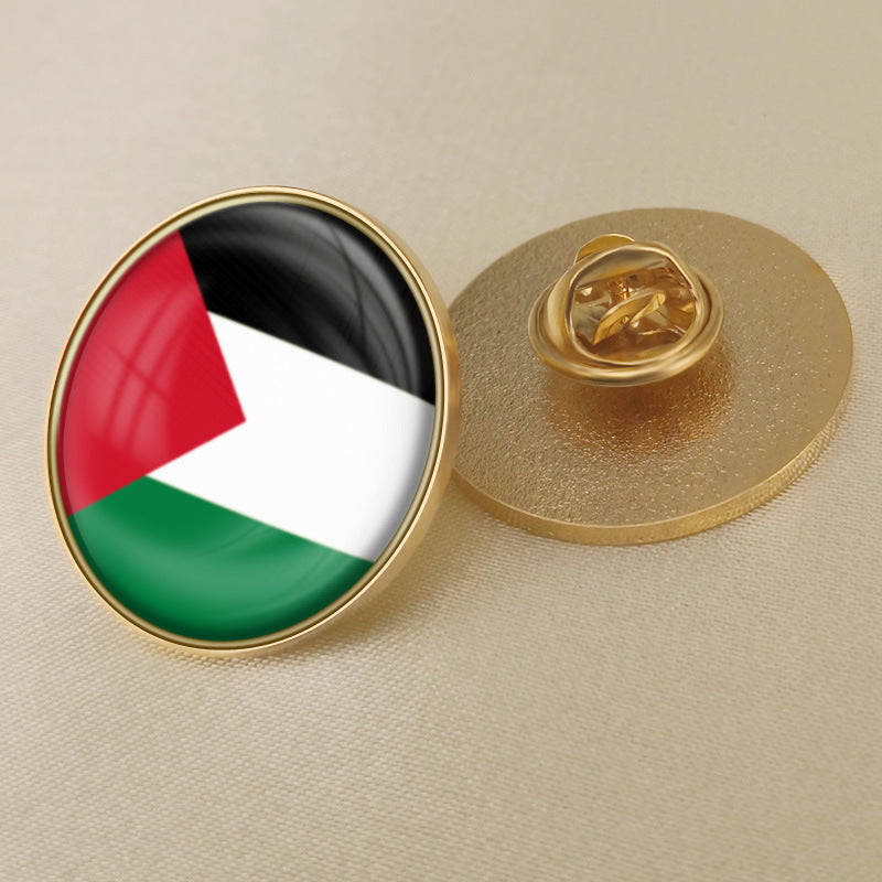 Palestinian Flag Crystal Brooch