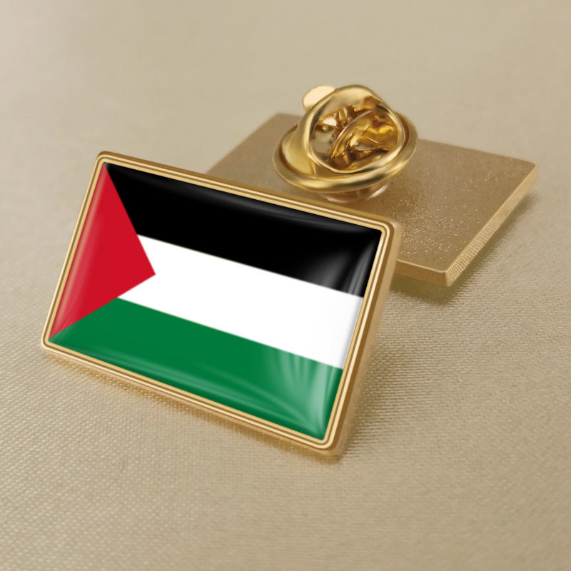 Palestinian Flag Crystal Brooch