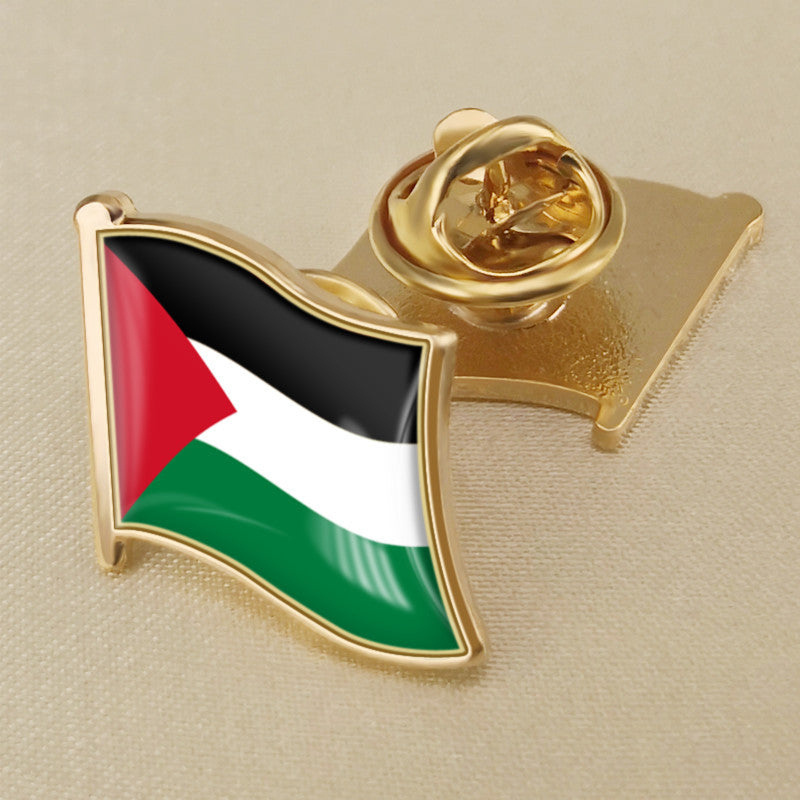 Palestinian Flag Crystal Brooch