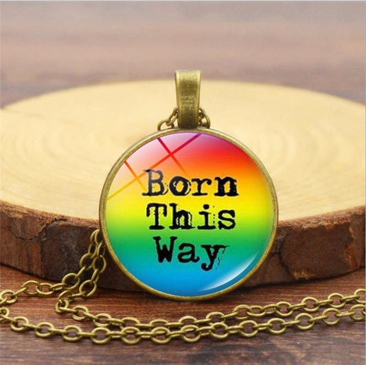 "Born This Way" - Rainbow Pride Necklace