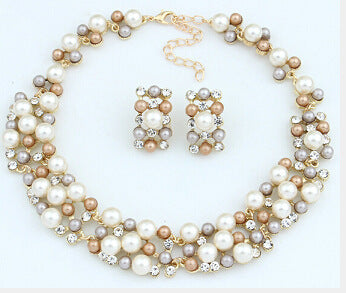 "Miss. Pearl" - Short Shining Pearl Gemstone Jewelry Sets