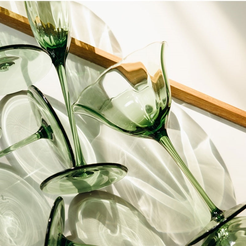 "Mean Green" - Vintage Wine Glass Goblet