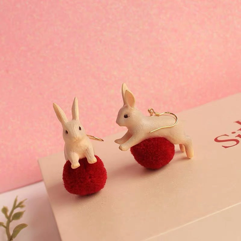 "Bunny Hop" - Resin Bunny Earrings