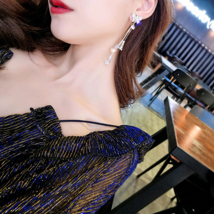 "Butterfly Shimmer" - Crystal Dangle Earrings