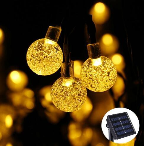 Solar Crystal LED String Lights - Waterproof