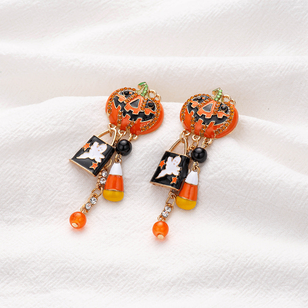 Exaggerated Pumpkin Dangle Earrings