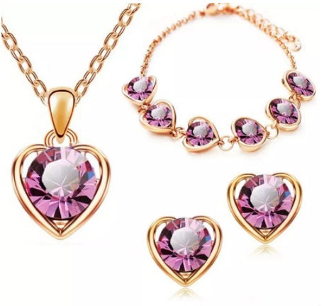 "A Rosey Heart" - Jewelry Set