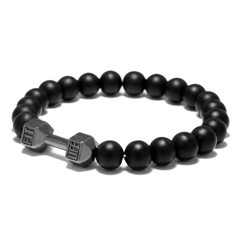 "FIT LIFT" - Metal Dumbbell Beaded Bracelet