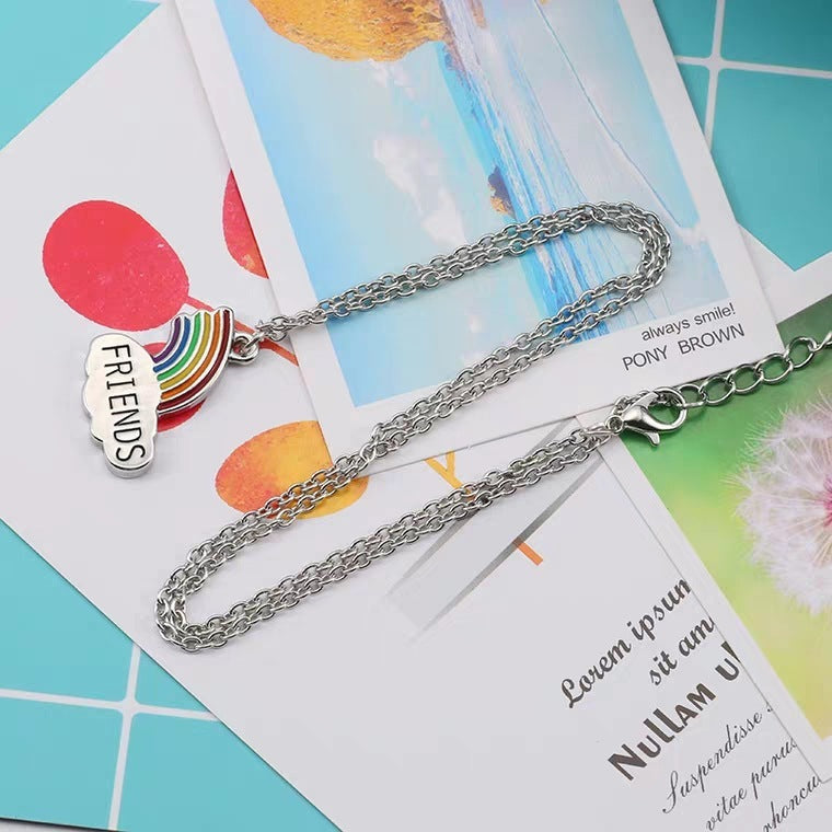 "Rainbow Cloud" - Stitching Best Friend Pendant Necklace