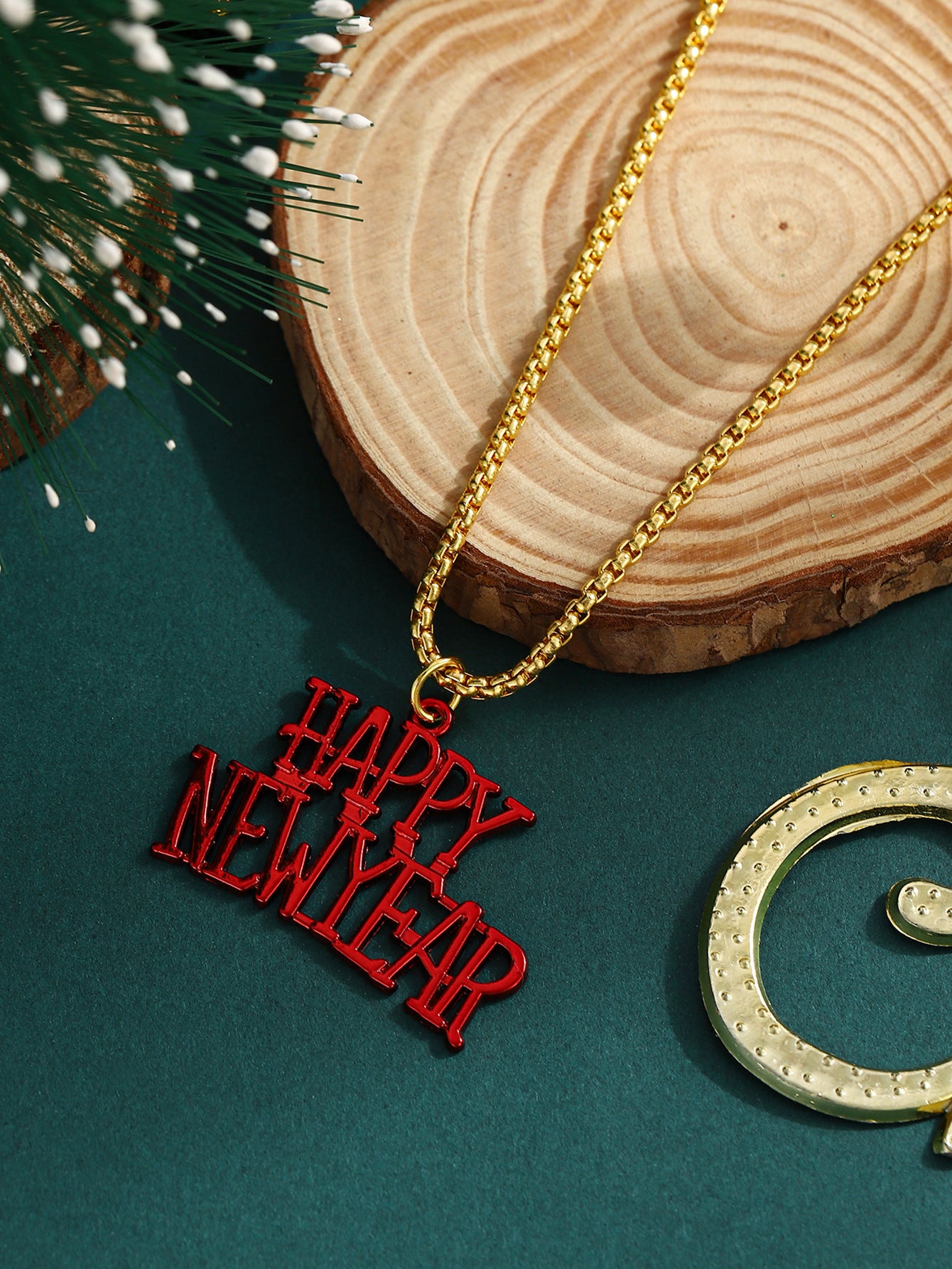 English Letter Happy New Year's Necklace