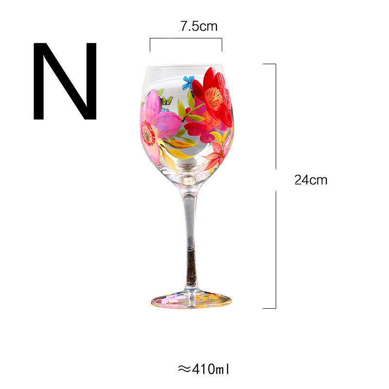 "Vibrant Buzz" - Hand-painted Wine Glass