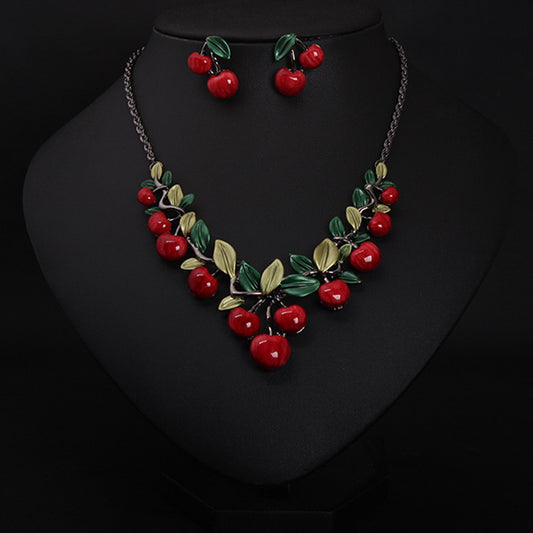 Vintage Cherry Jewelry Set