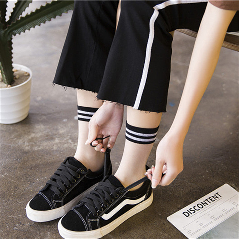 Rainbow Striped Crystal Stockings