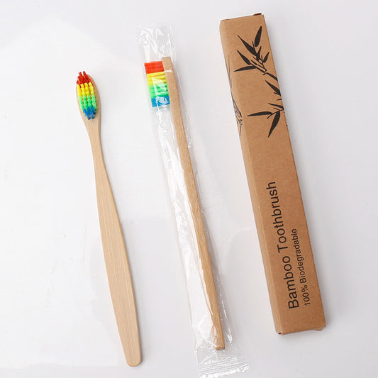 Natural Bamboo Rainbow  Toothbrush