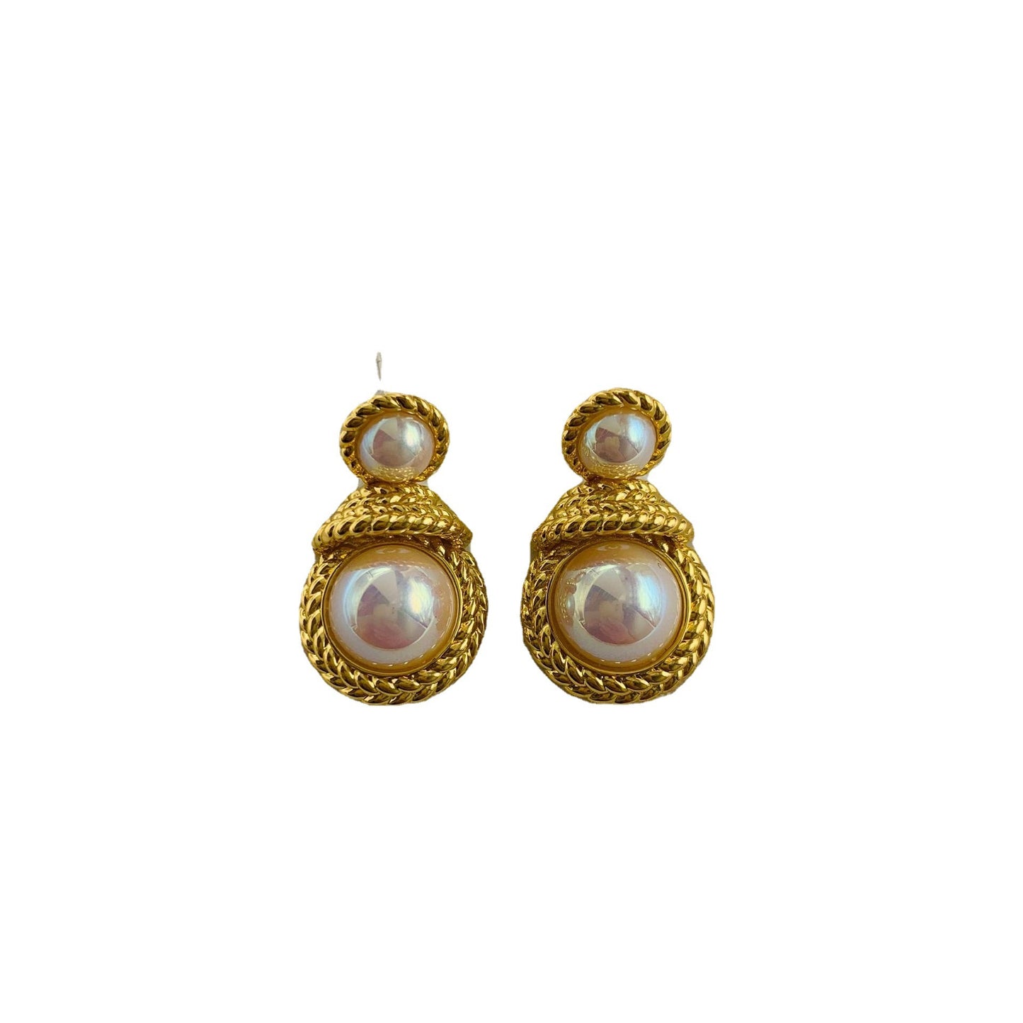 "Ms. CEO" - Vintage Shell Gold Earrings