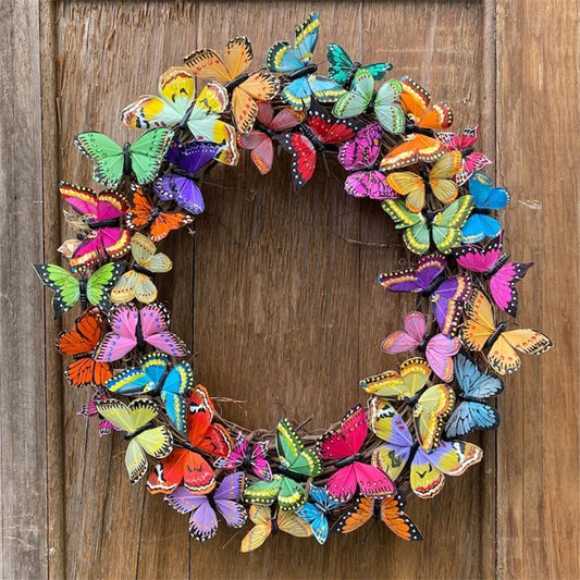 Colorful Butterfly Wreath