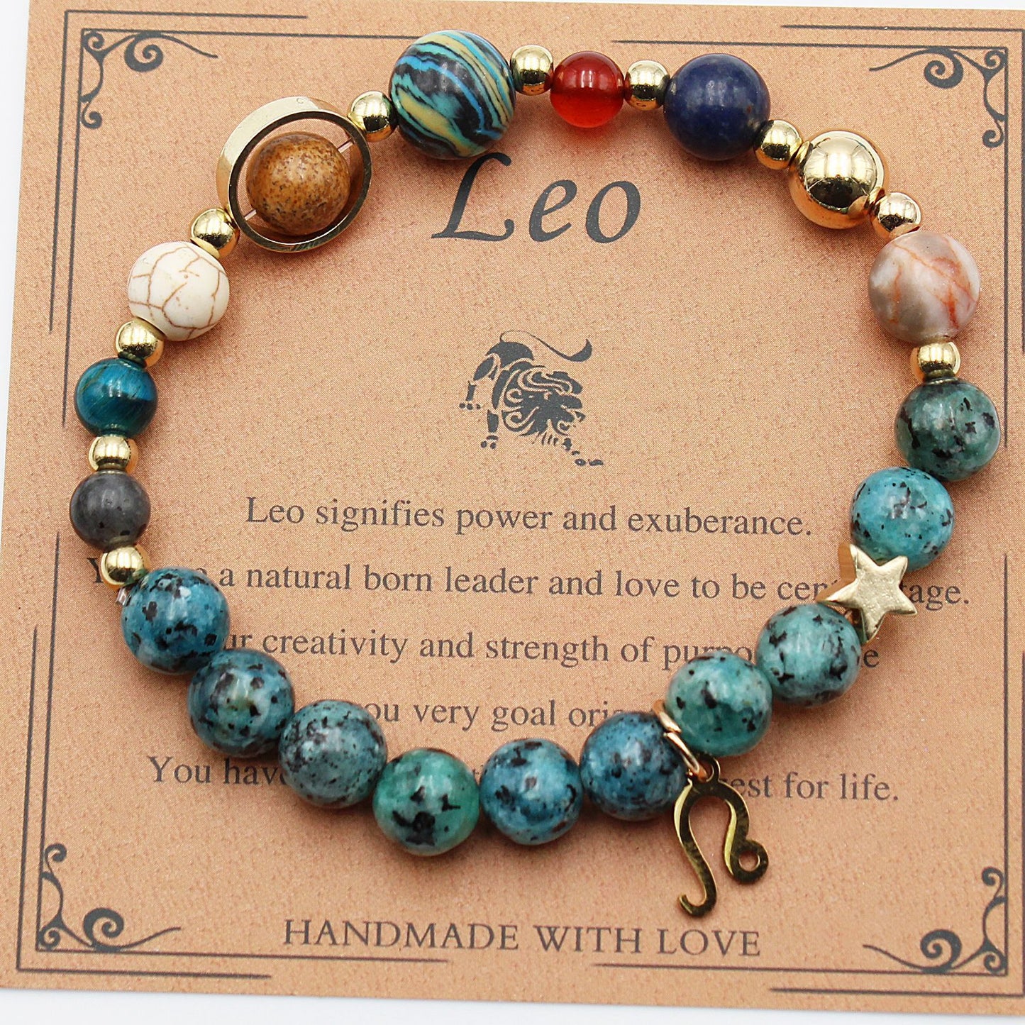 "Beads of Zodiac" - Natural Hemp Stone Bracelet