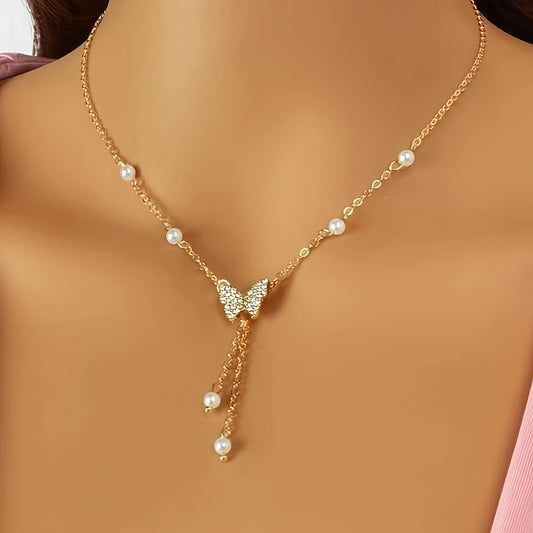 Amazing Butterfly Pearl Necklace