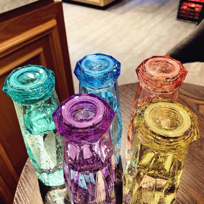 "Colorful Crystals"- BPA Free Glass Water Bottle (Perfect for Kids)