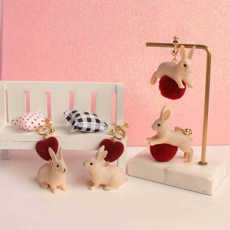 "Bunny Hop" - Resin Bunny Earrings