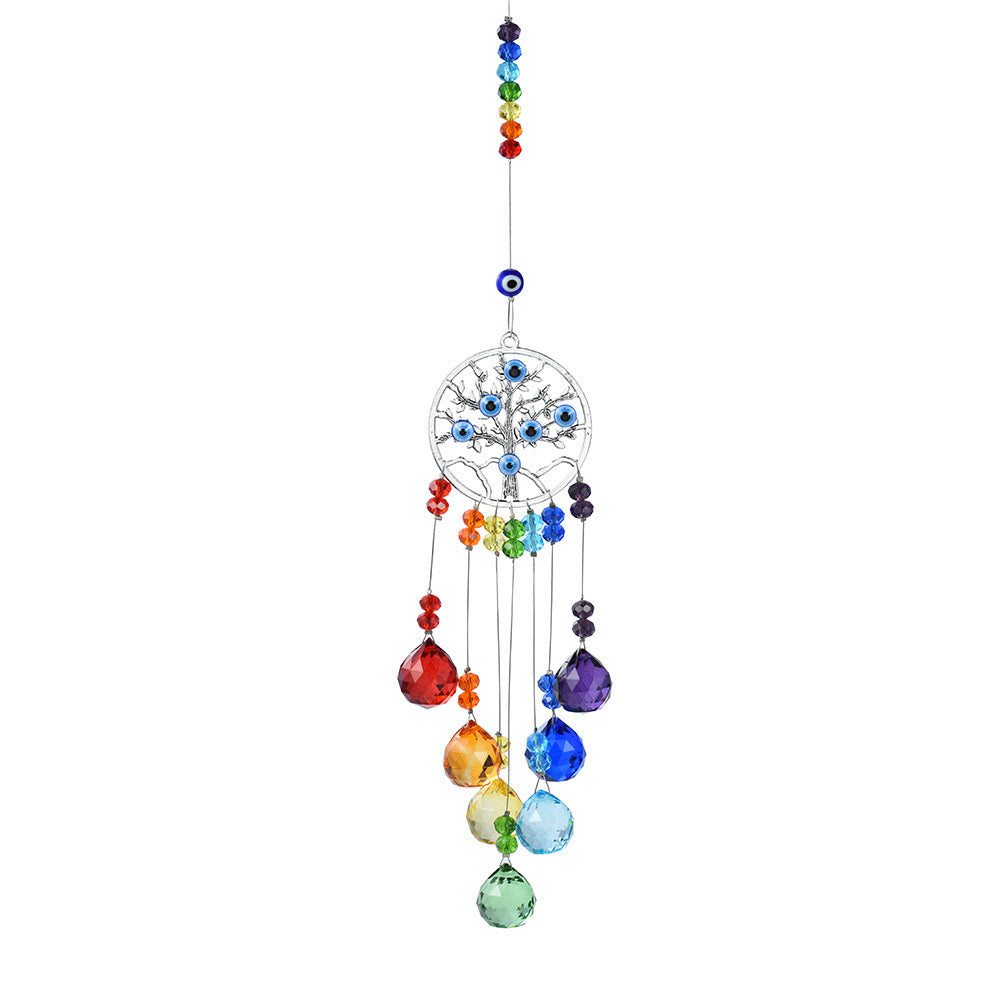 Crystal Evil Eye Wind Chimes for Home and Garden